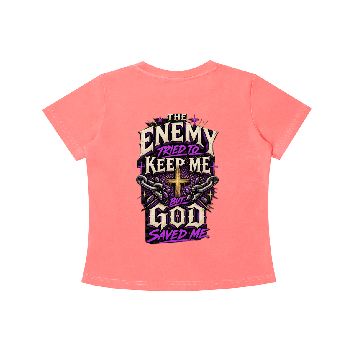 The Enemy Tried to Keep Me but God Saved Me Women's Crop Tee