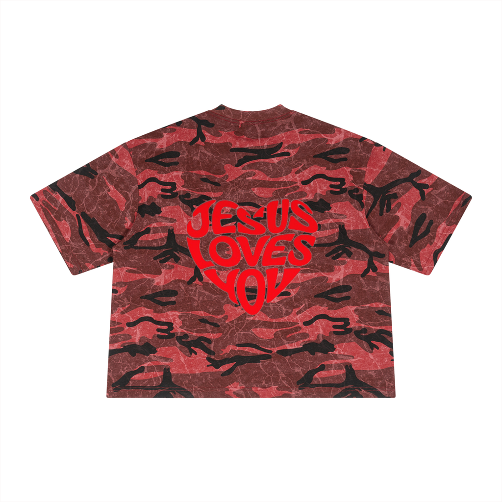 Unisex Boxy Camo Print T-Shirt