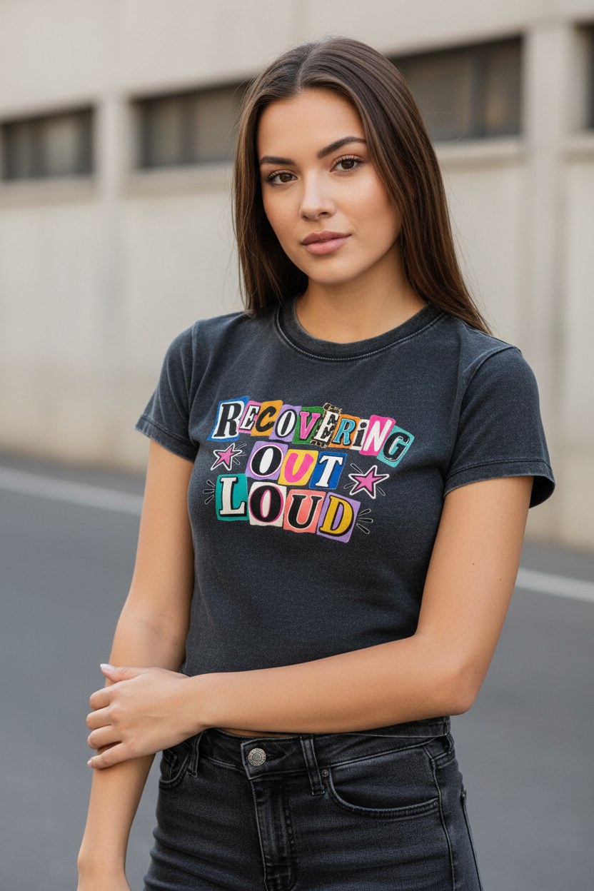 Recovering out Loud Vintage Wash Drop Shoulder T-shirt