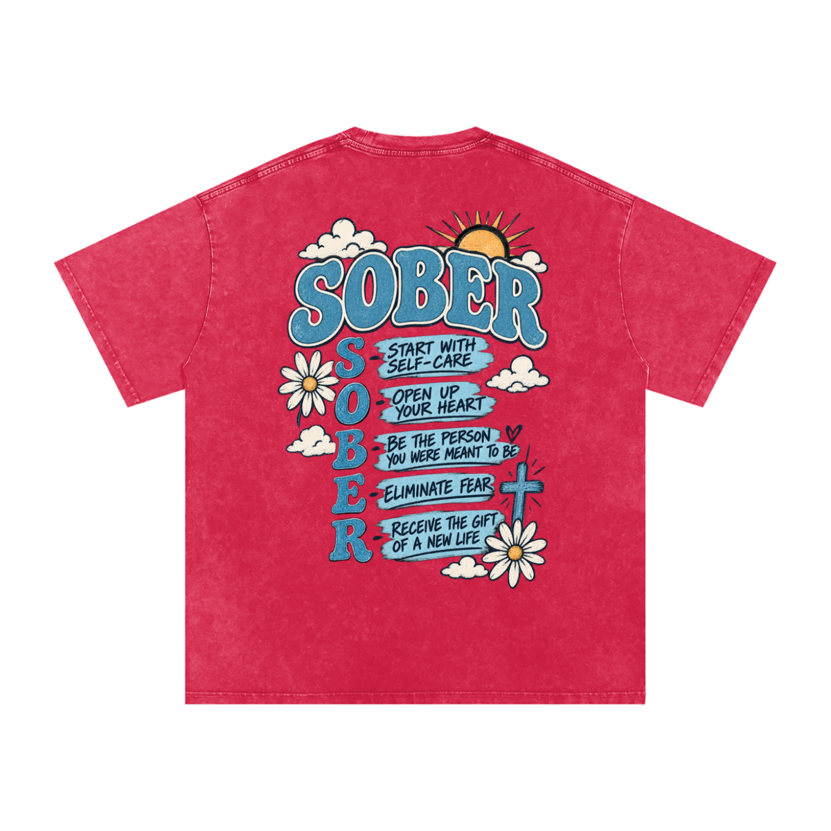 Sober — Snow Washed Oversized Tee
