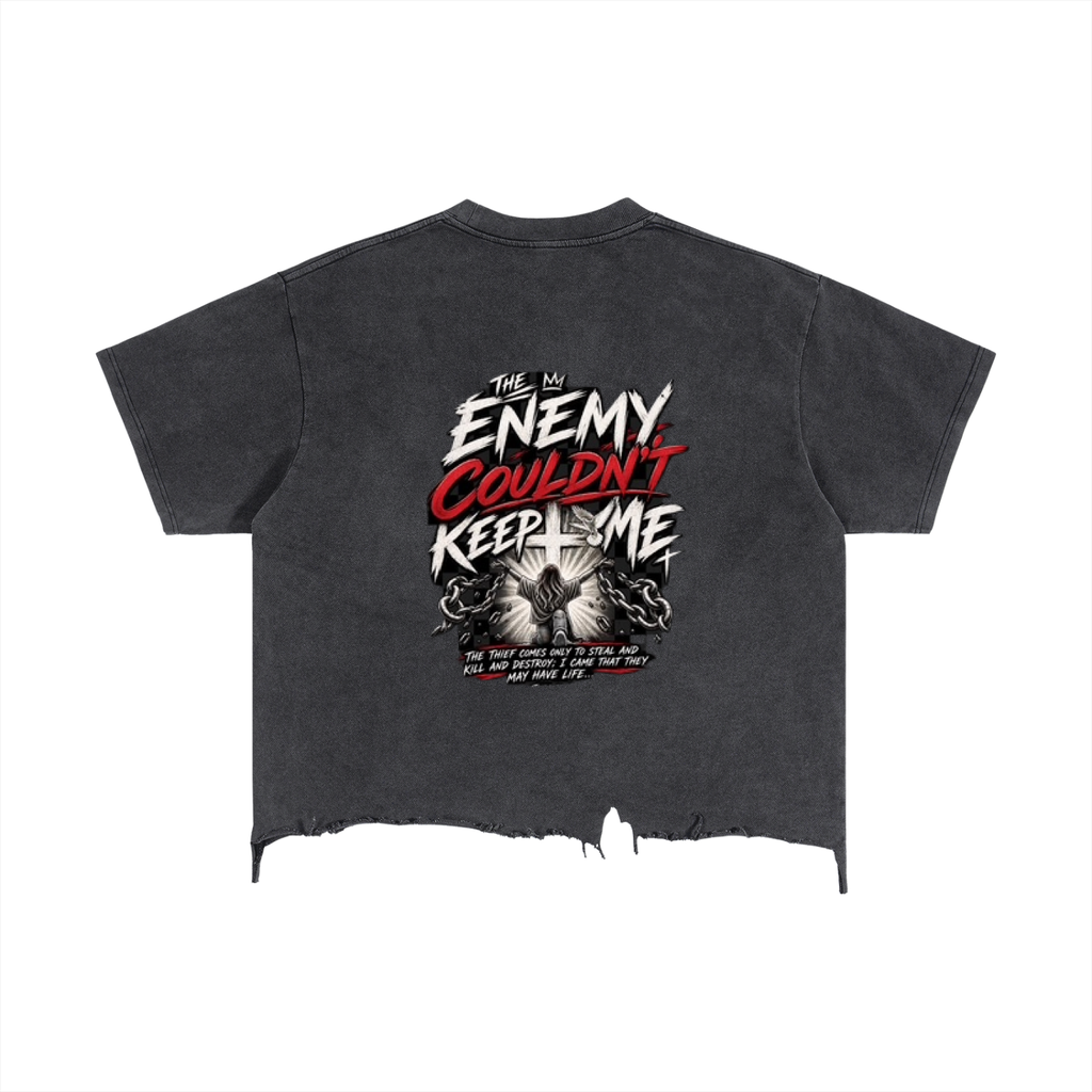 The Enemy Could Not Keep Me — Vintage Wash Distressed Tee