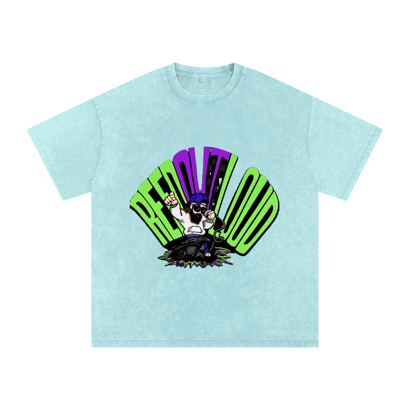 Reeds Worship Outloud — Logo Snow Washed Oversized Tee