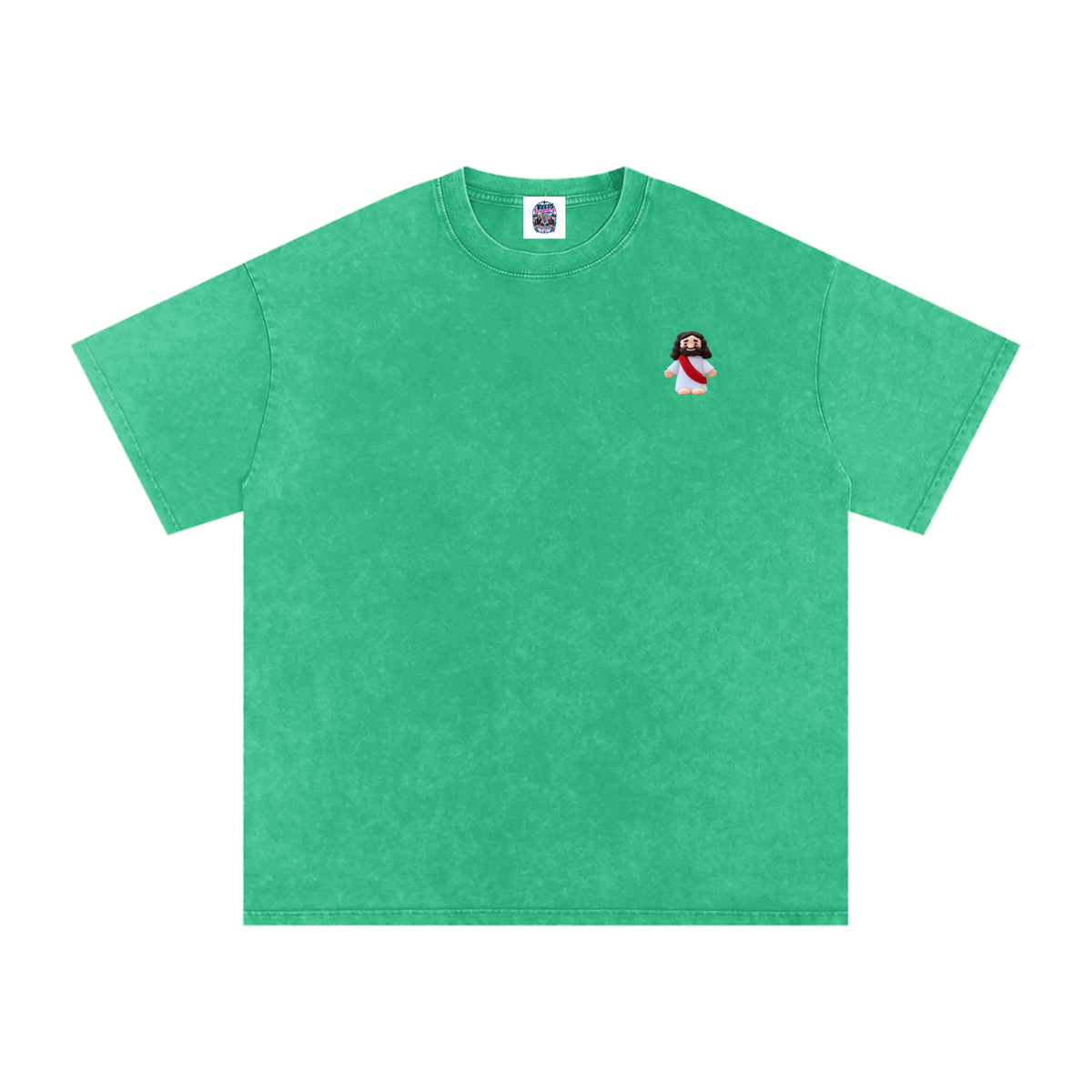 Tiny Jesus Snow Washed Oversized Cotton T-Shirt