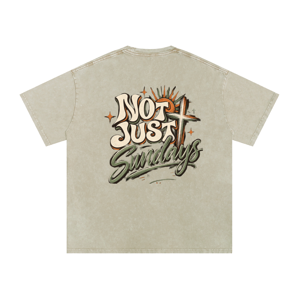 Snow Washed Oversized Cotton T-Shirt