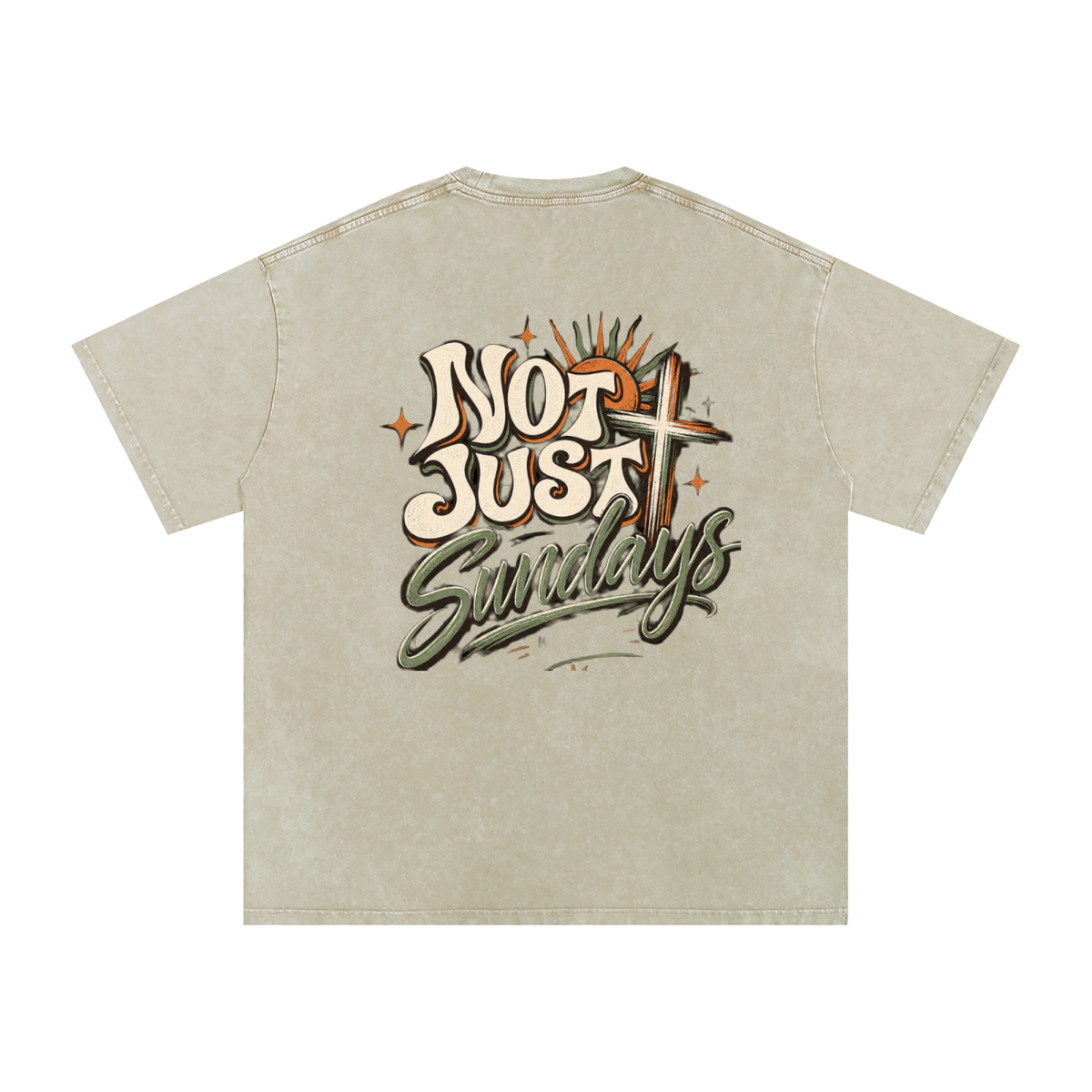 Snow Washed Oversized Cotton T-Shirt