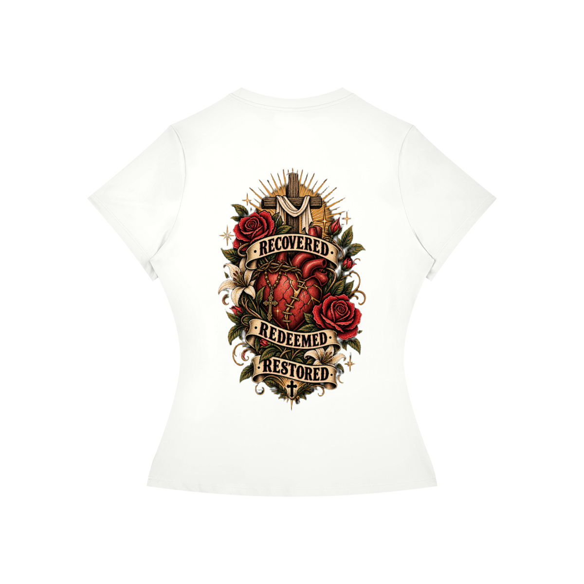 Recovered. Redeemed. Restored. Women's Performance Tee