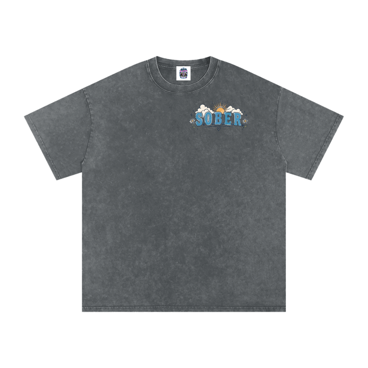 Sober — Snow Washed Oversized Tee