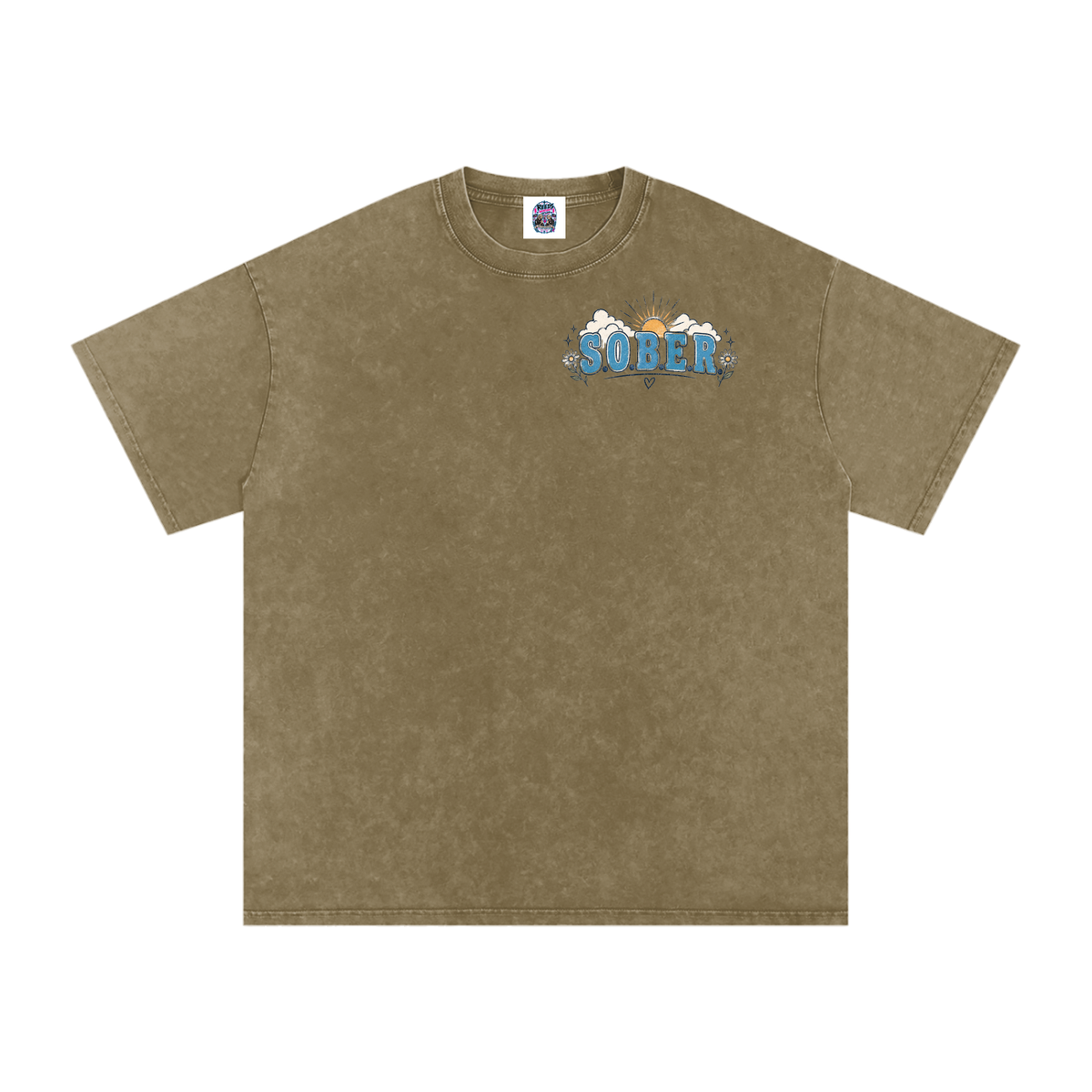 Sober — Snow Washed Oversized Tee