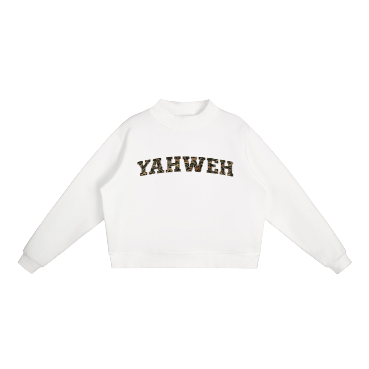 Yahweh Fleece Mock-Neck Crew Sweatshirt