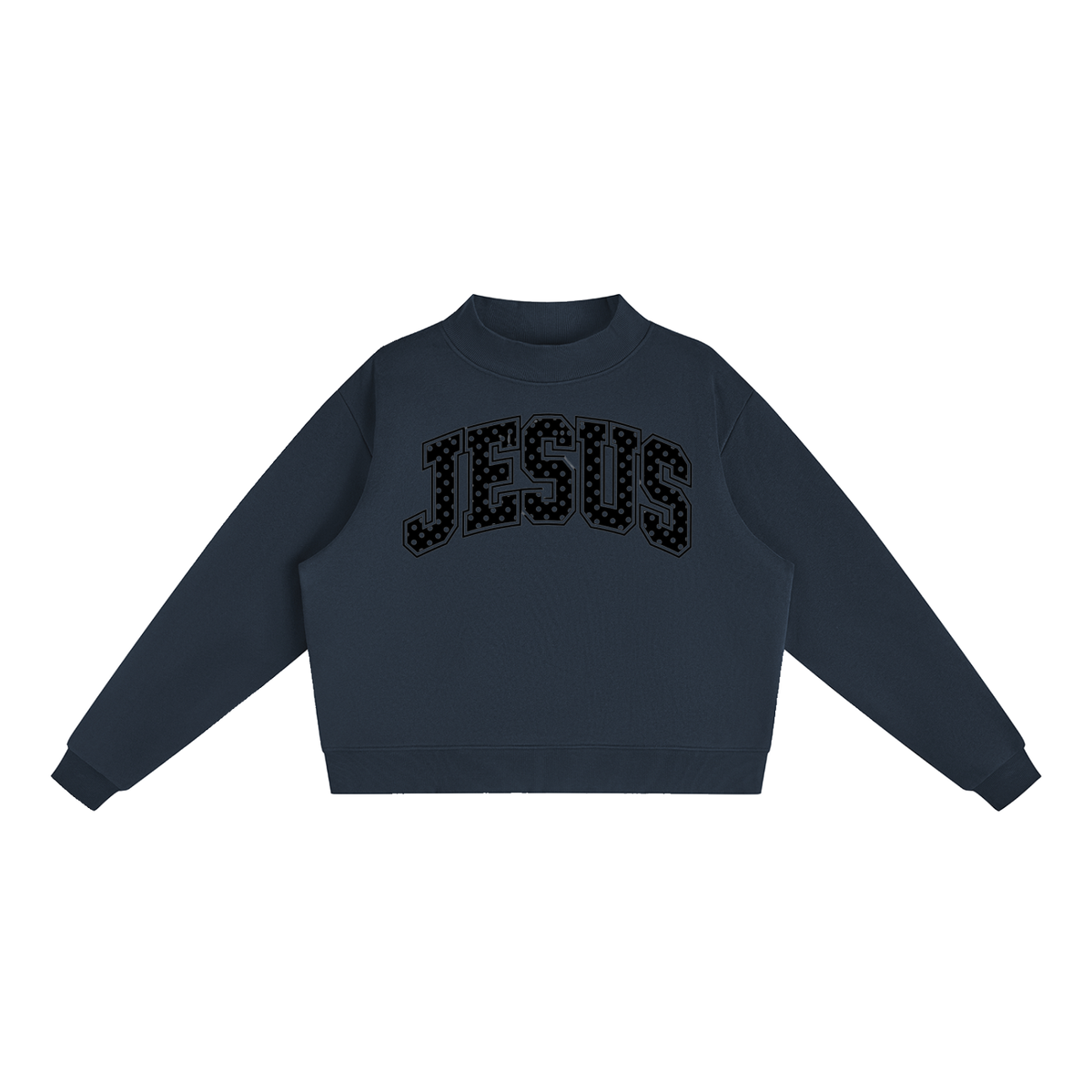 Jesus Fleece Mock-Neck Crew Sweatshirt