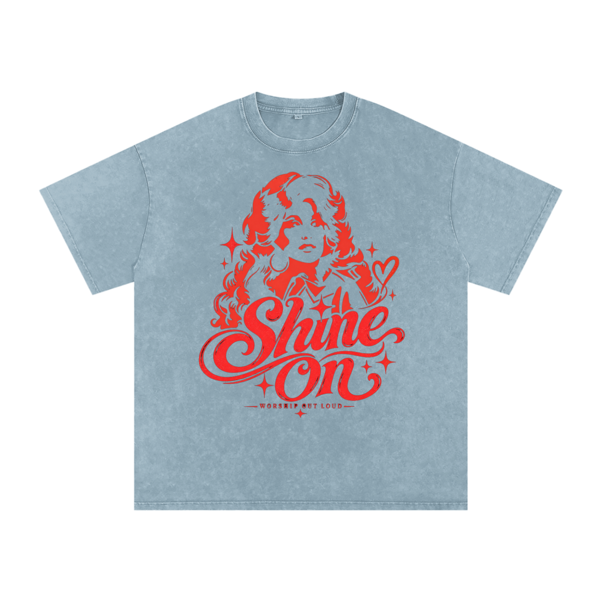 Dolly Parton Shine On Snow Washed Oversized Cotton T-Shirt