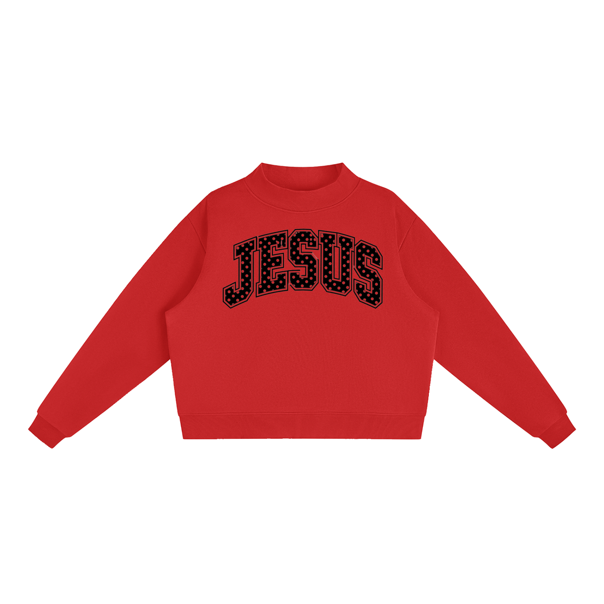 Jesus Fleece Mock-Neck Crew Sweatshirt