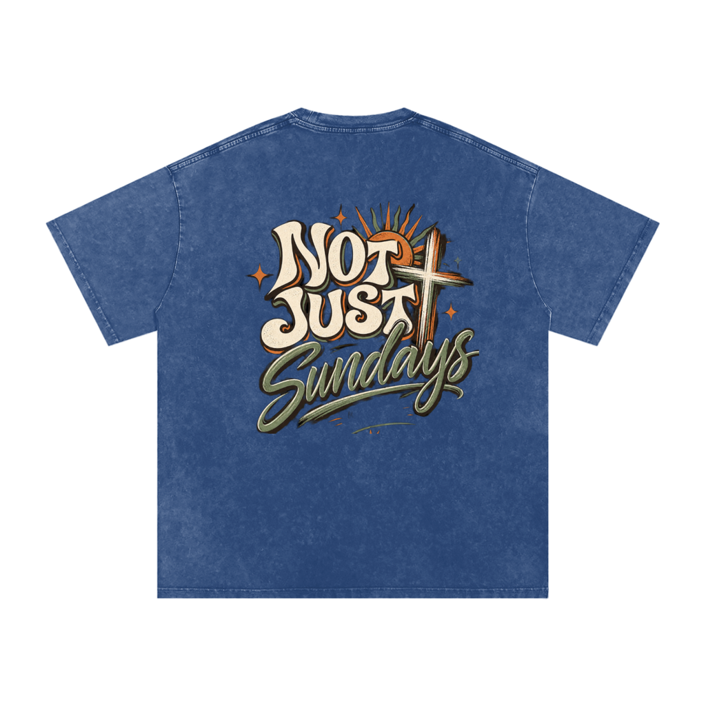 Snow Washed Oversized Cotton T-Shirt