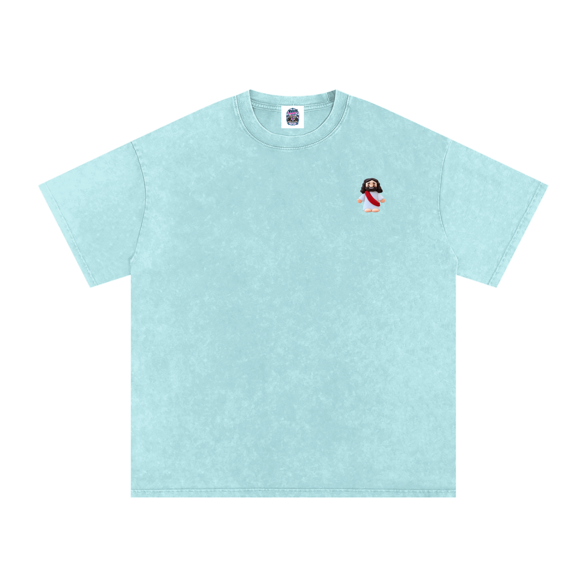 Tiny Jesus Snow Washed Oversized Cotton T-Shirt