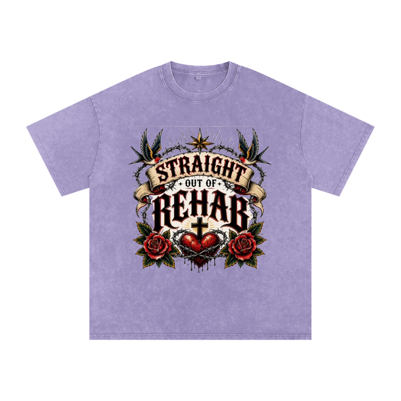 Straight Out of Rehab — Snow Washed Oversized Tee