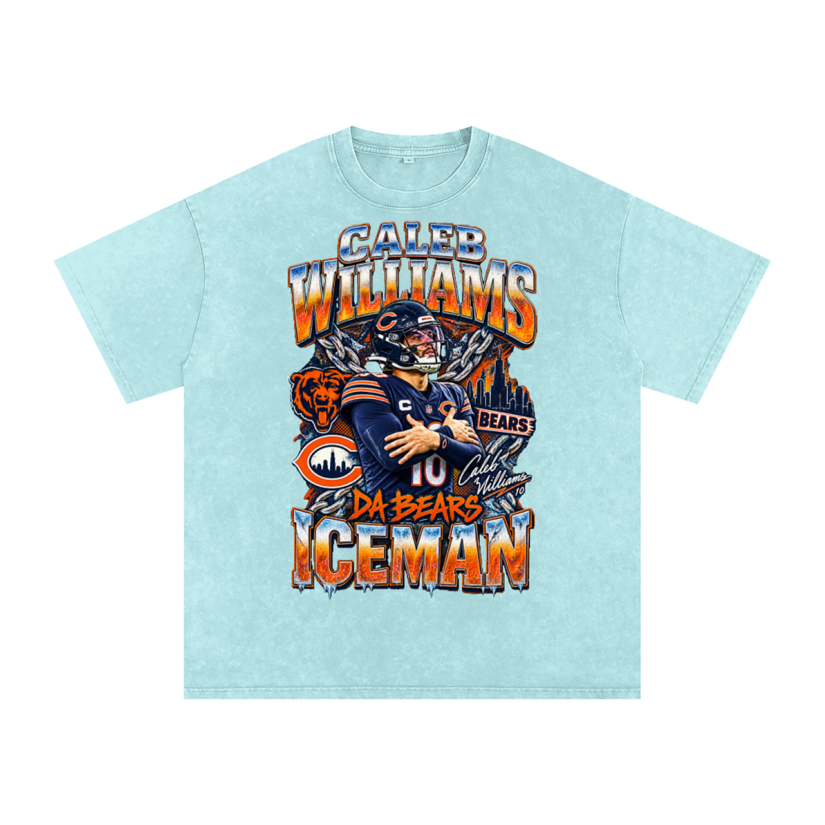 Caleb Williams Iceman Snow Wash Oversized Tee