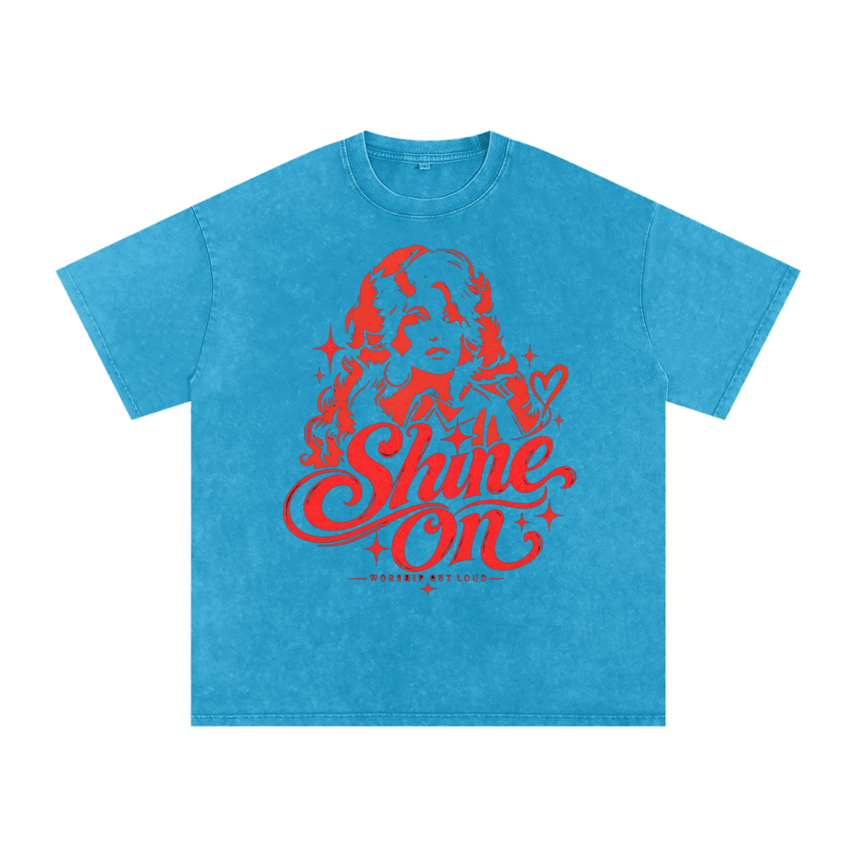 Dolly Parton Shine On Snow Washed Oversized Cotton T-Shirt