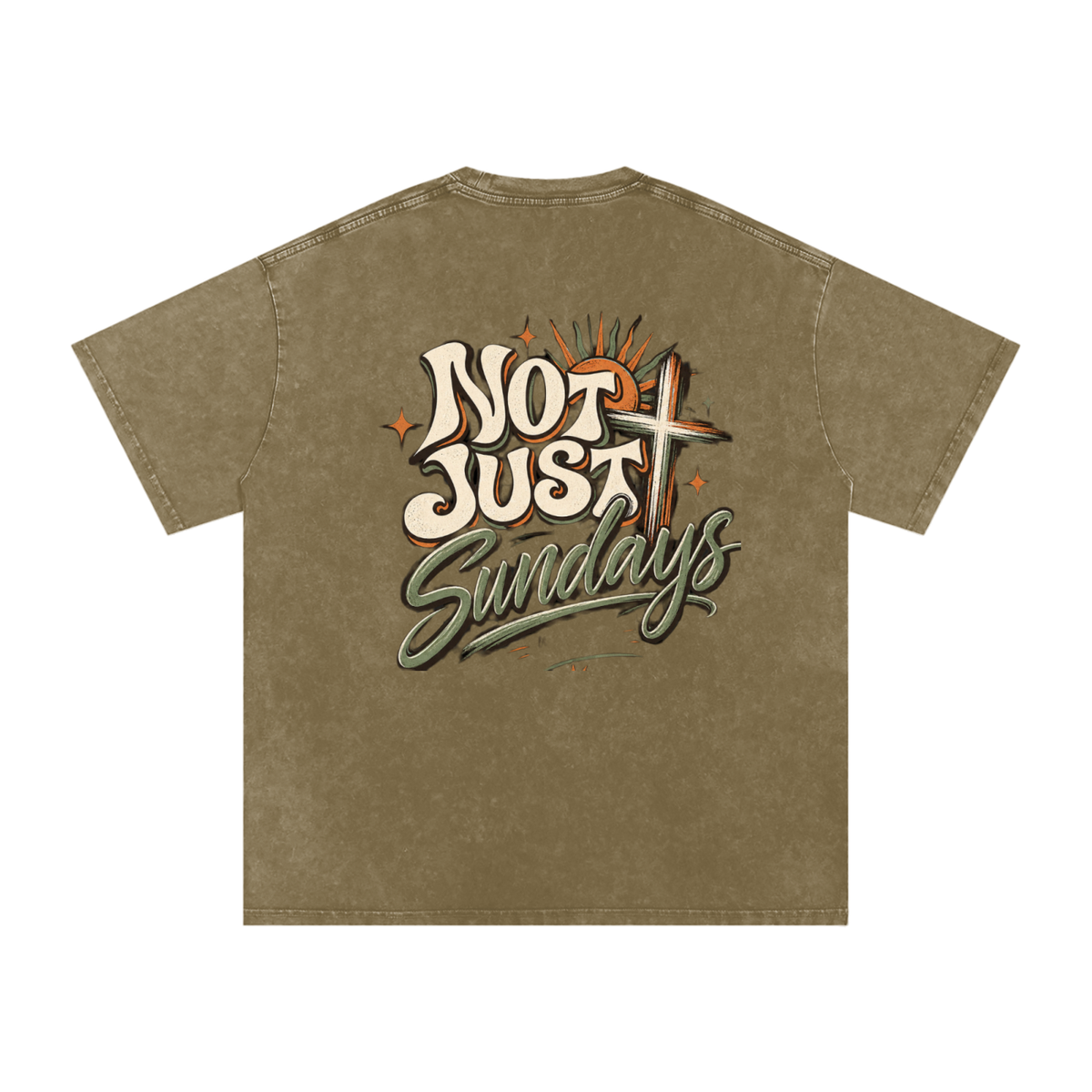 Snow Washed Oversized Cotton T-Shirt