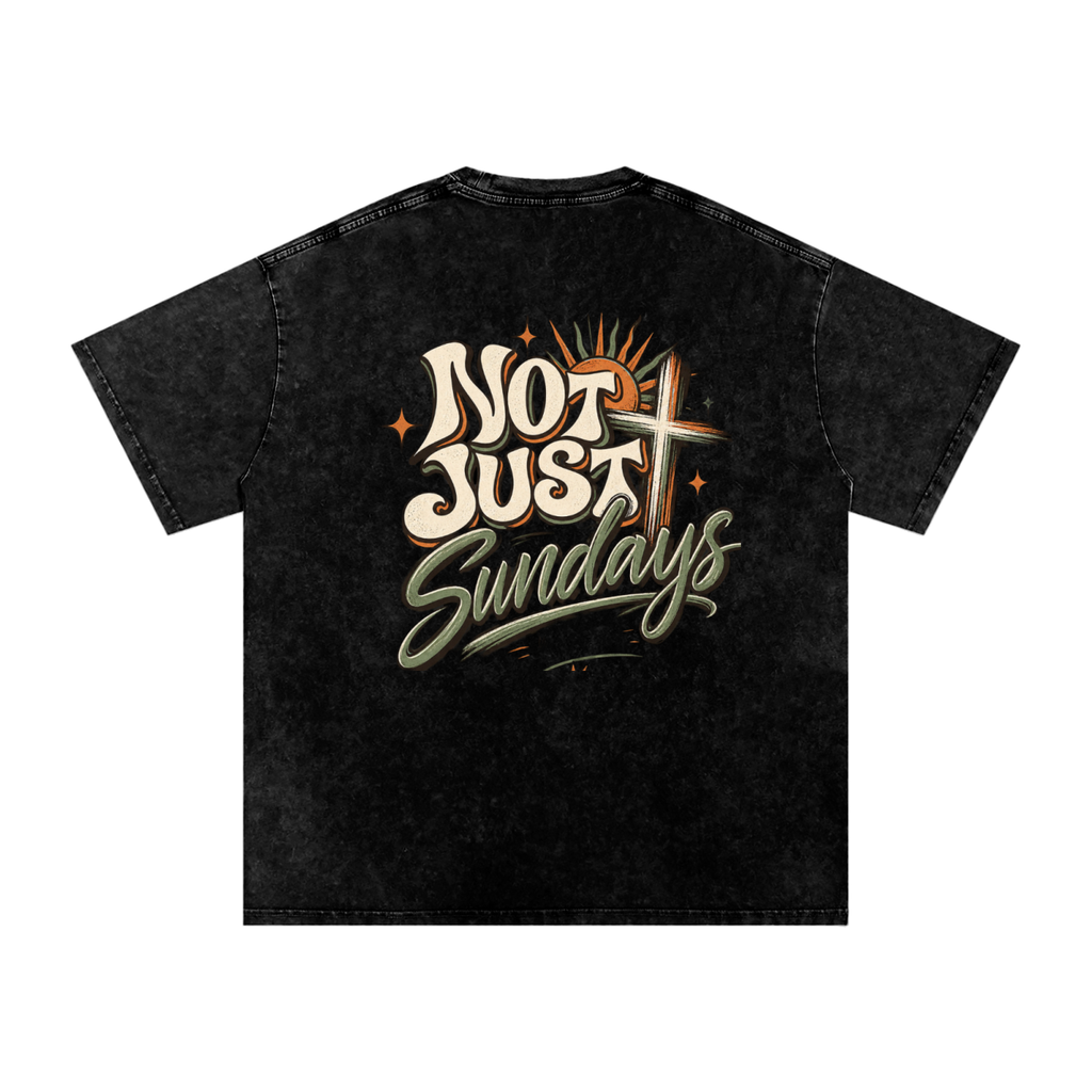 Snow Washed Oversized Cotton T-Shirt
