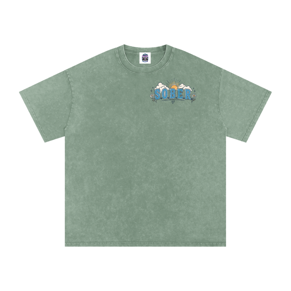 Sober — Snow Washed Oversized Tee