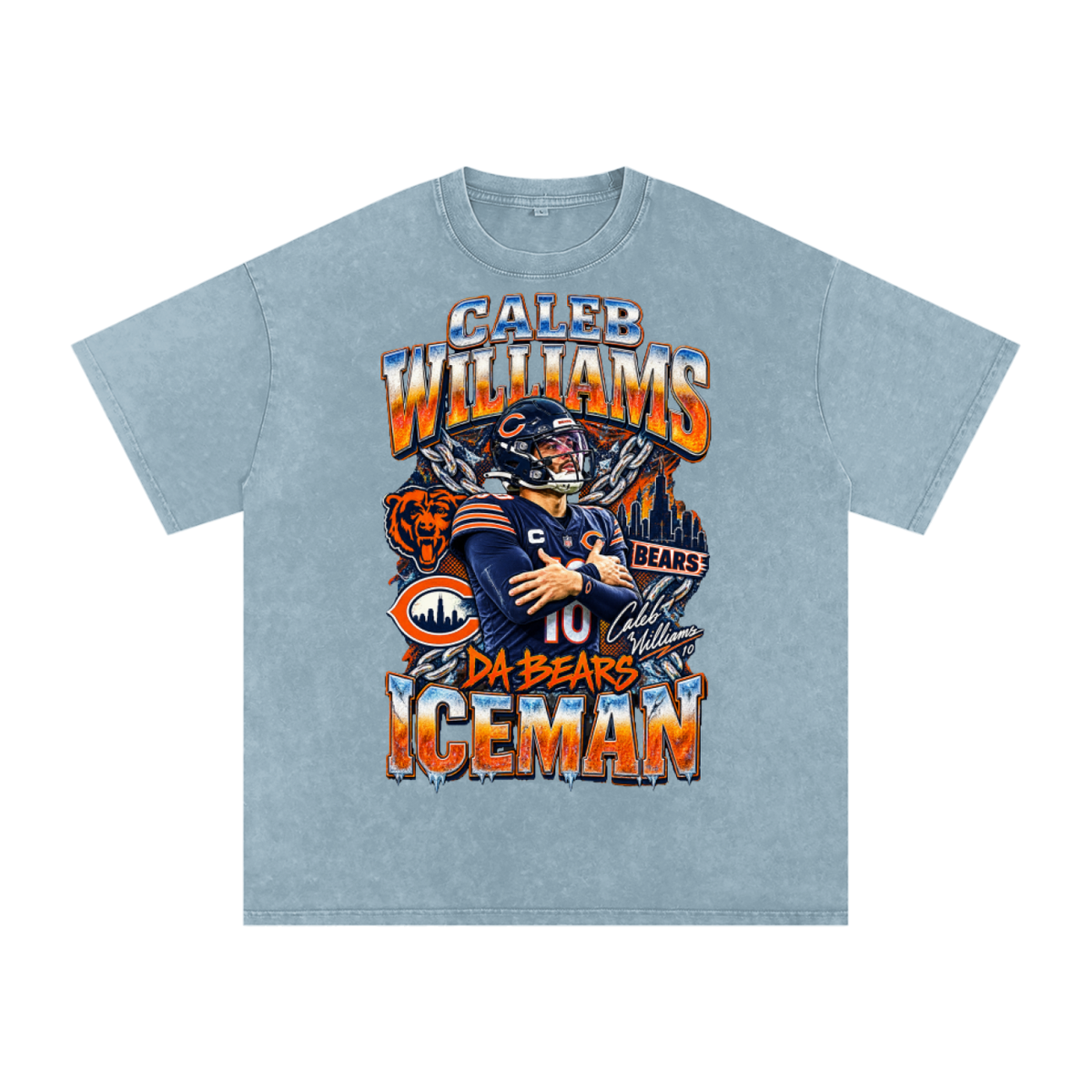 Caleb Williams Iceman Snow Wash Oversized Tee