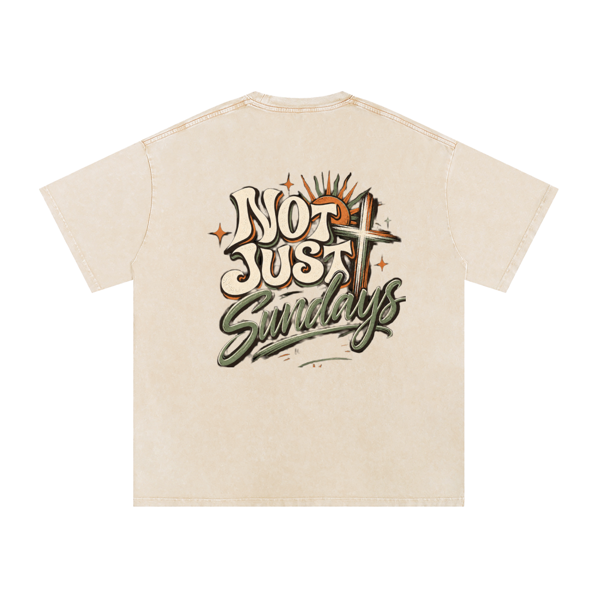 Snow Washed Oversized Cotton T-Shirt