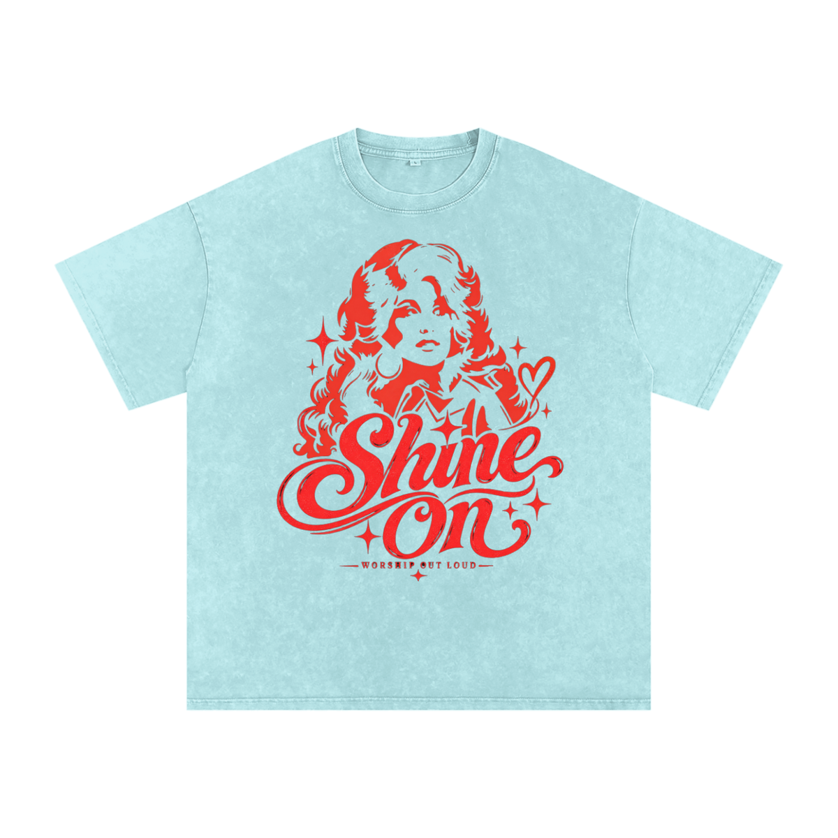 Dolly Parton Shine On Snow Washed Oversized Cotton T-Shirt