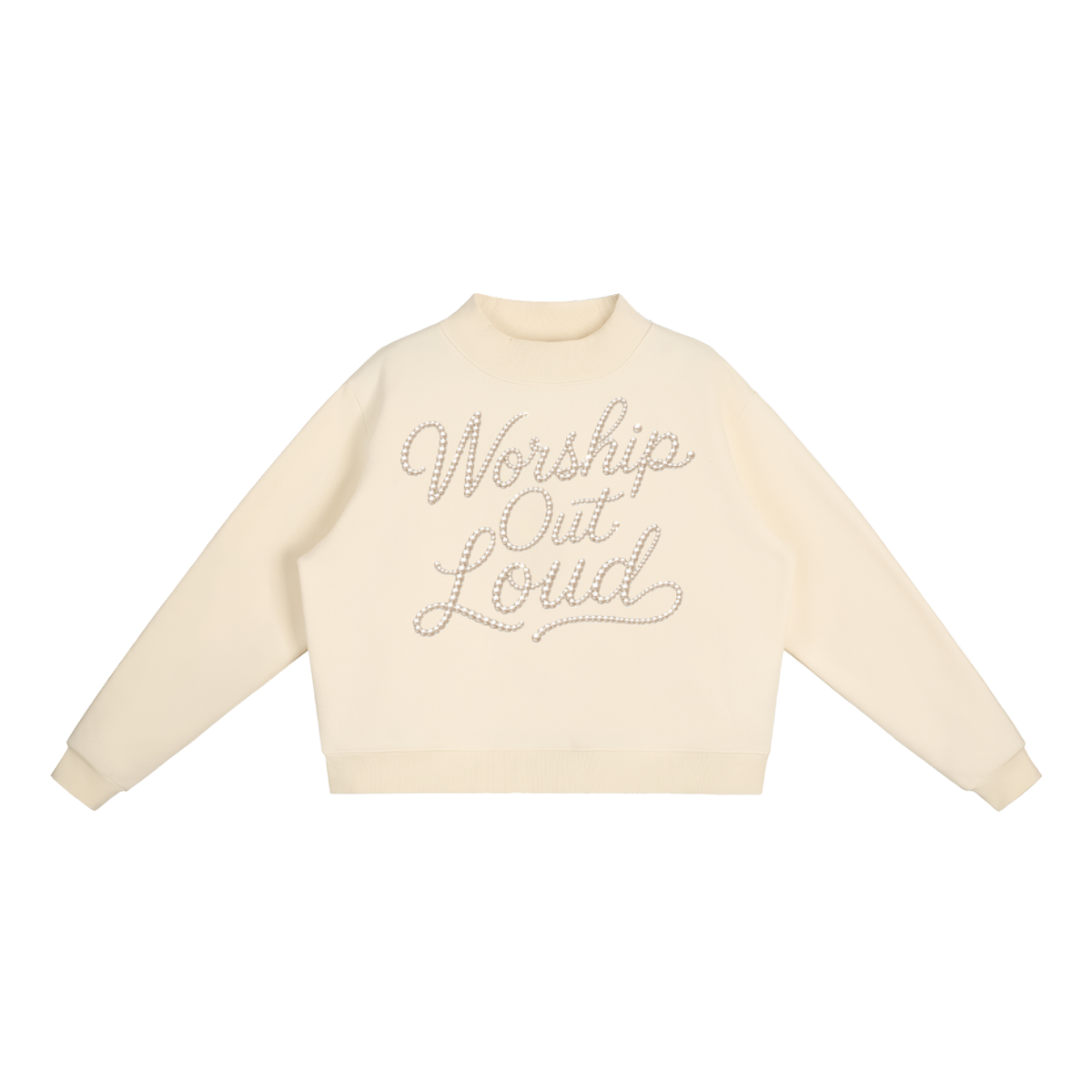 Peal Worship out Loud Essential Fleece Mock-Neck Crew Sweatshirt