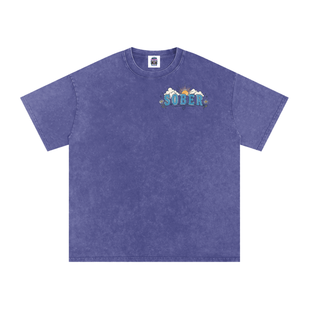 Sober — Snow Washed Oversized Tee