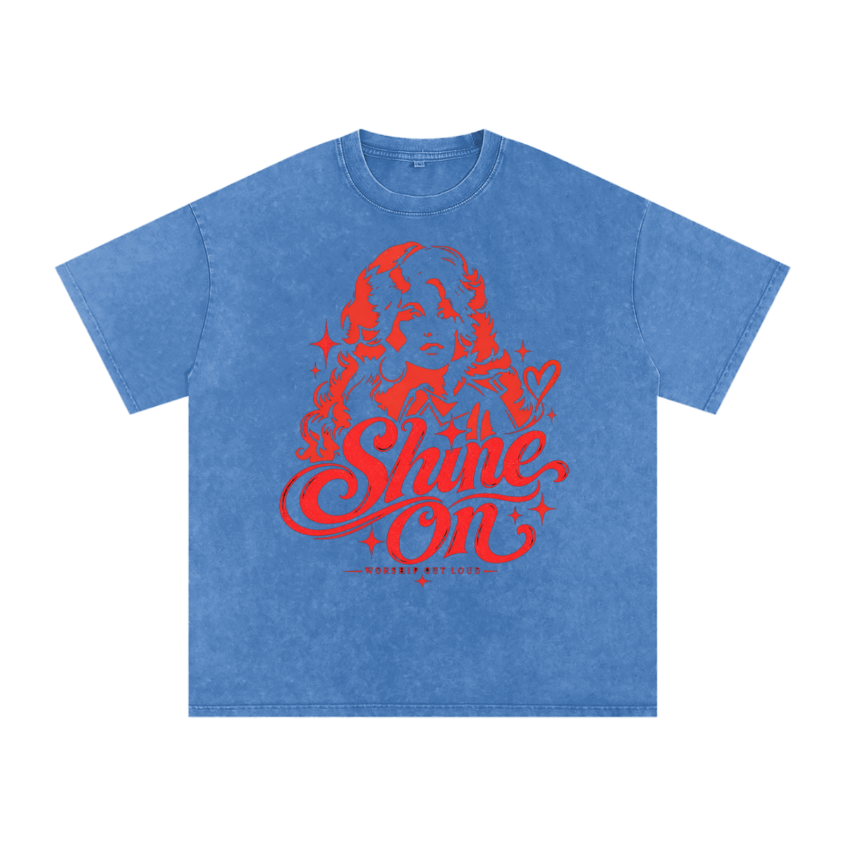 Dolly Parton Shine On Snow Washed Oversized Cotton T-Shirt