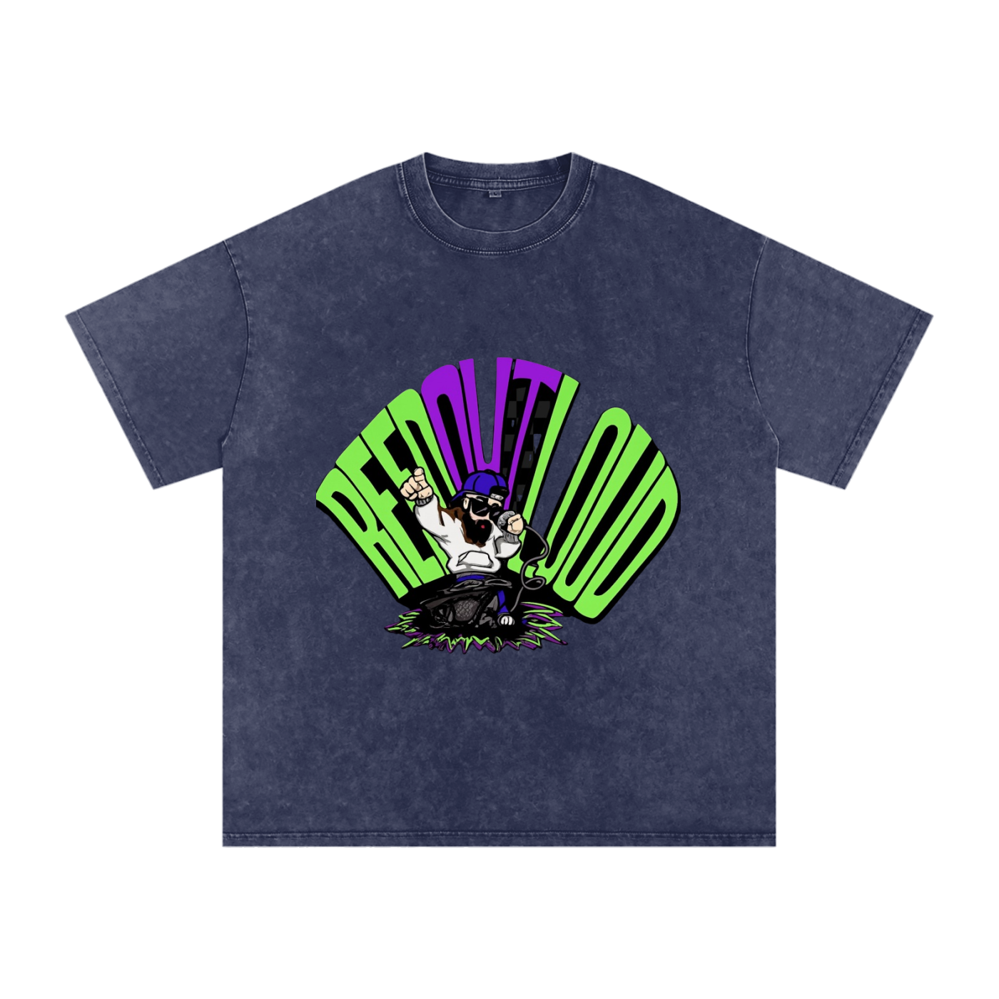 Reeds Worship Outloud — Logo Snow Washed Oversized Tee