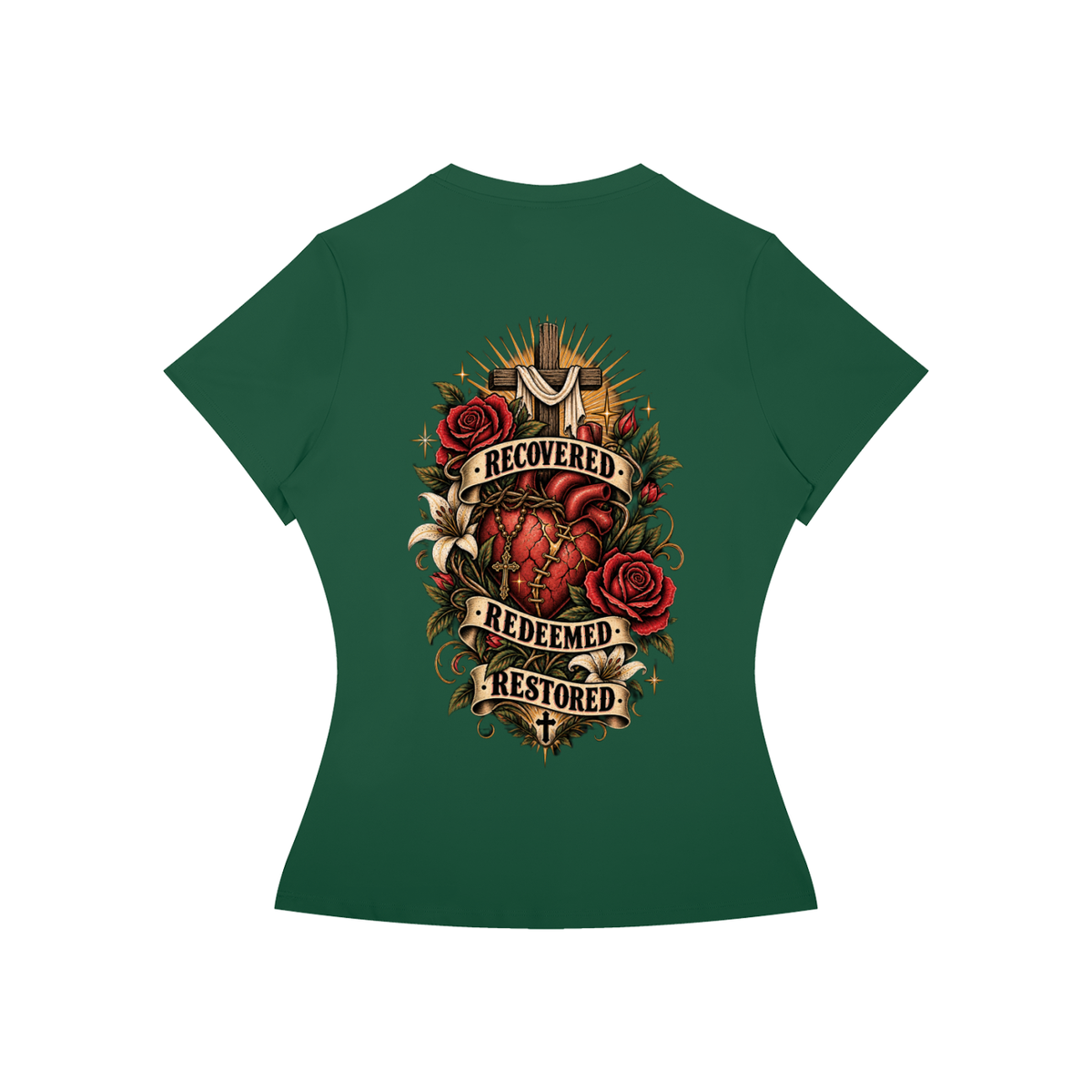 Recovered. Redeemed. Restored. Women's Performance Tee