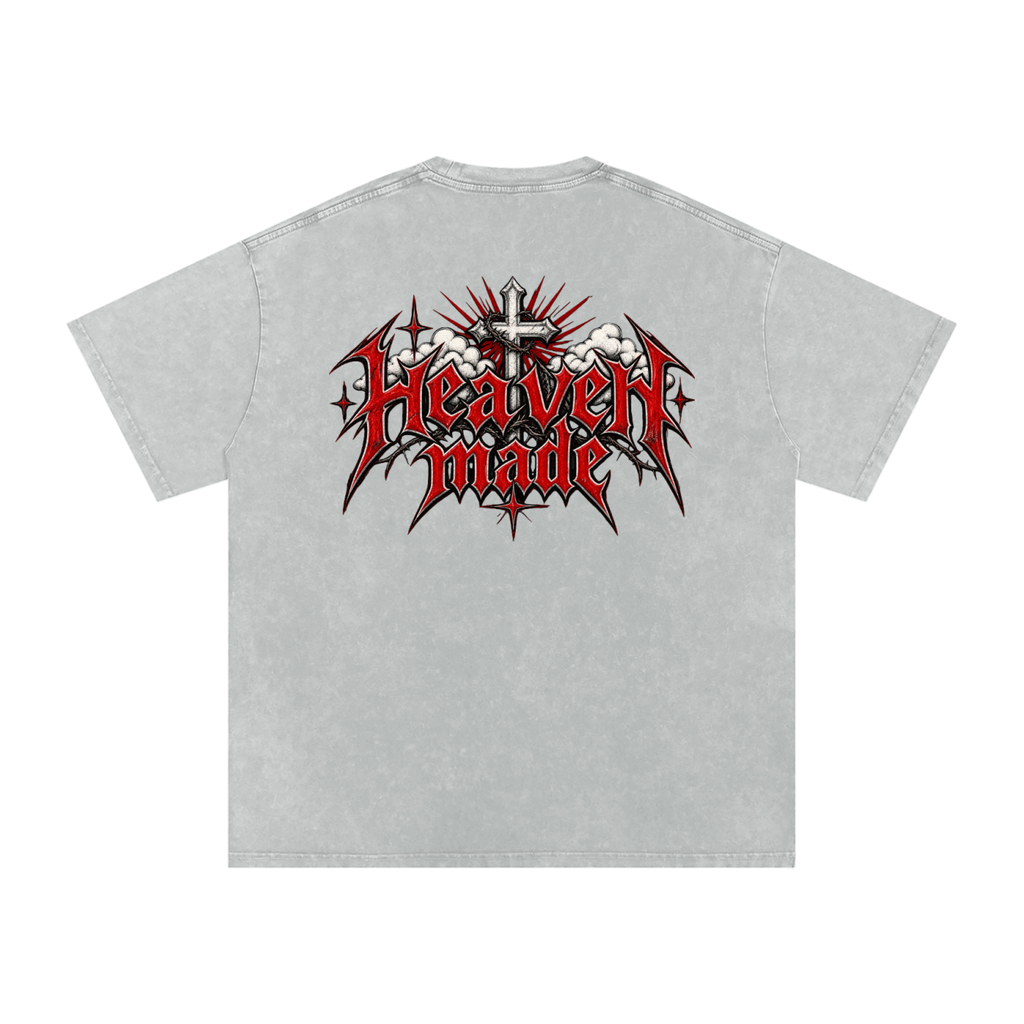 Heavy Metal Heaven Made — Snow Washed Oversized Tee