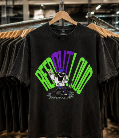 Reeds Worship Outloud — Logo Snow Washed Oversized Tee
