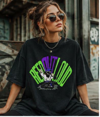 Reeds Worship Outloud — Logo Snow Washed Oversized Tee