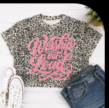 Worship Out Loud — Leopard Print Boxy Tee