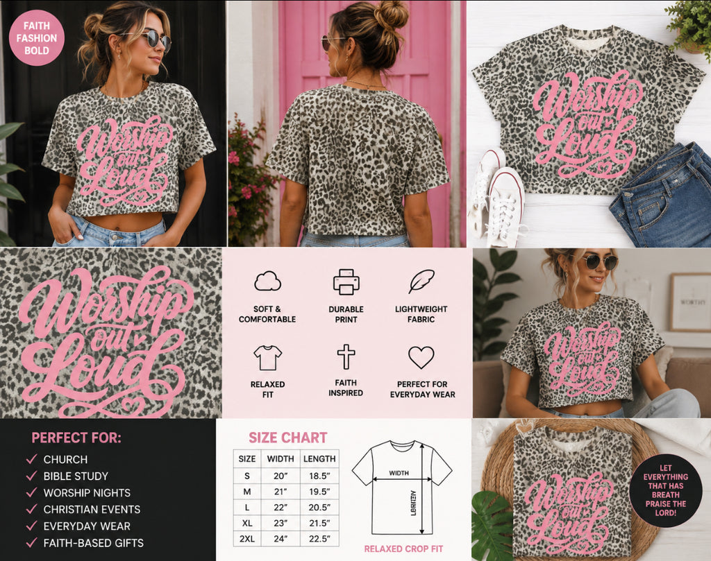 Worship Out Loud — Leopard Print Boxy Tee