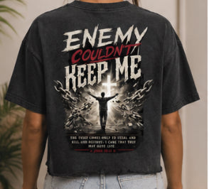 The Enemy Couldn't Keep Me — Vintage Wash Boxy Tee