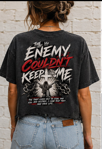 The Enemy Could Not Keep Me — Vintage Wash Distressed Tee