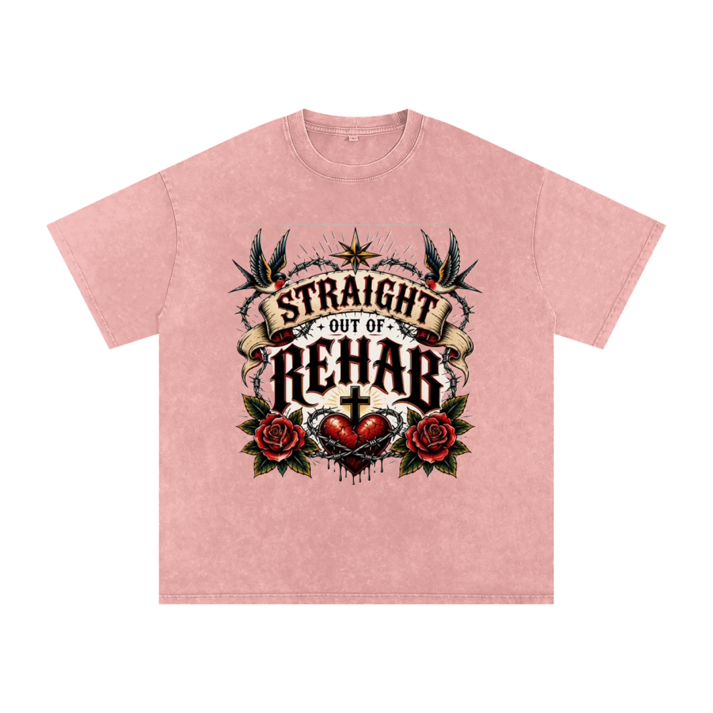 Straight Out of Rehab — Snow Washed Oversized Tee