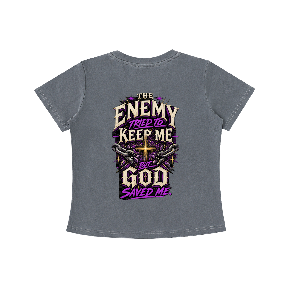 The Enemy Tried to Keep Me but God Saved Me Women's Crop Tee