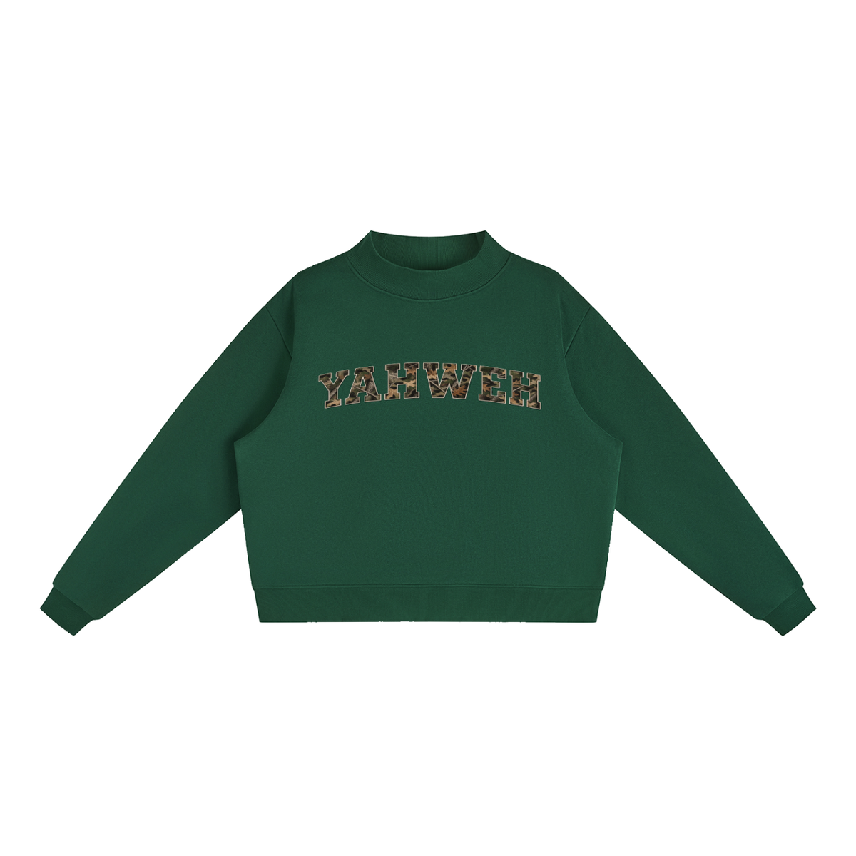Yahweh Fleece Mock-Neck Crew Sweatshirt