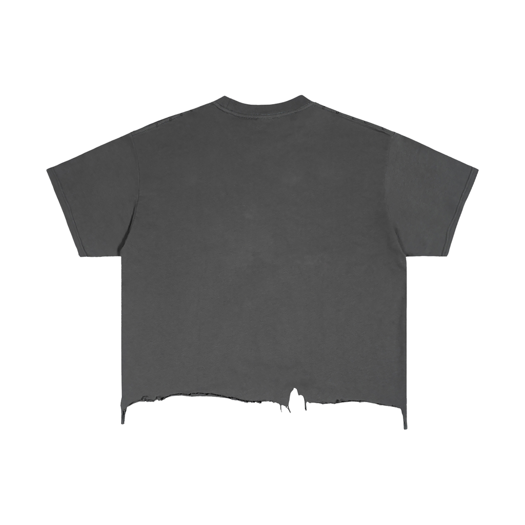 Sober Vintage Wash Boxy Distressed Hem T-Shirt