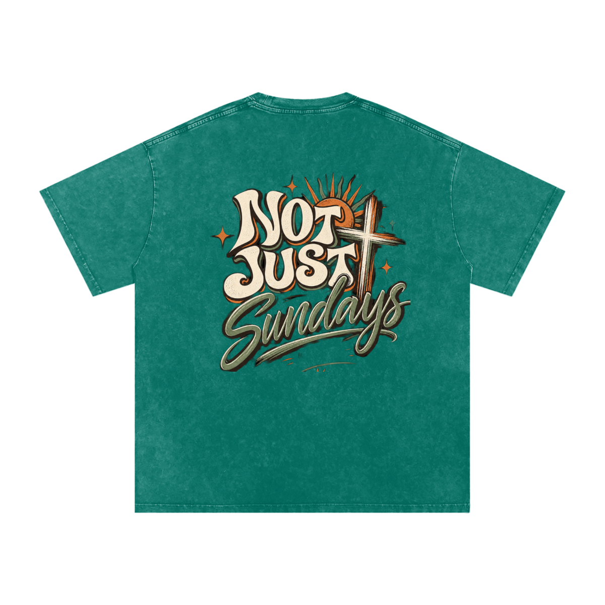 Snow Washed Oversized Cotton T-Shirt