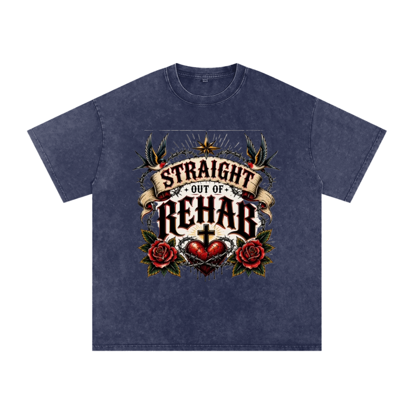 Straight Out of Rehab — Snow Washed Oversized Tee