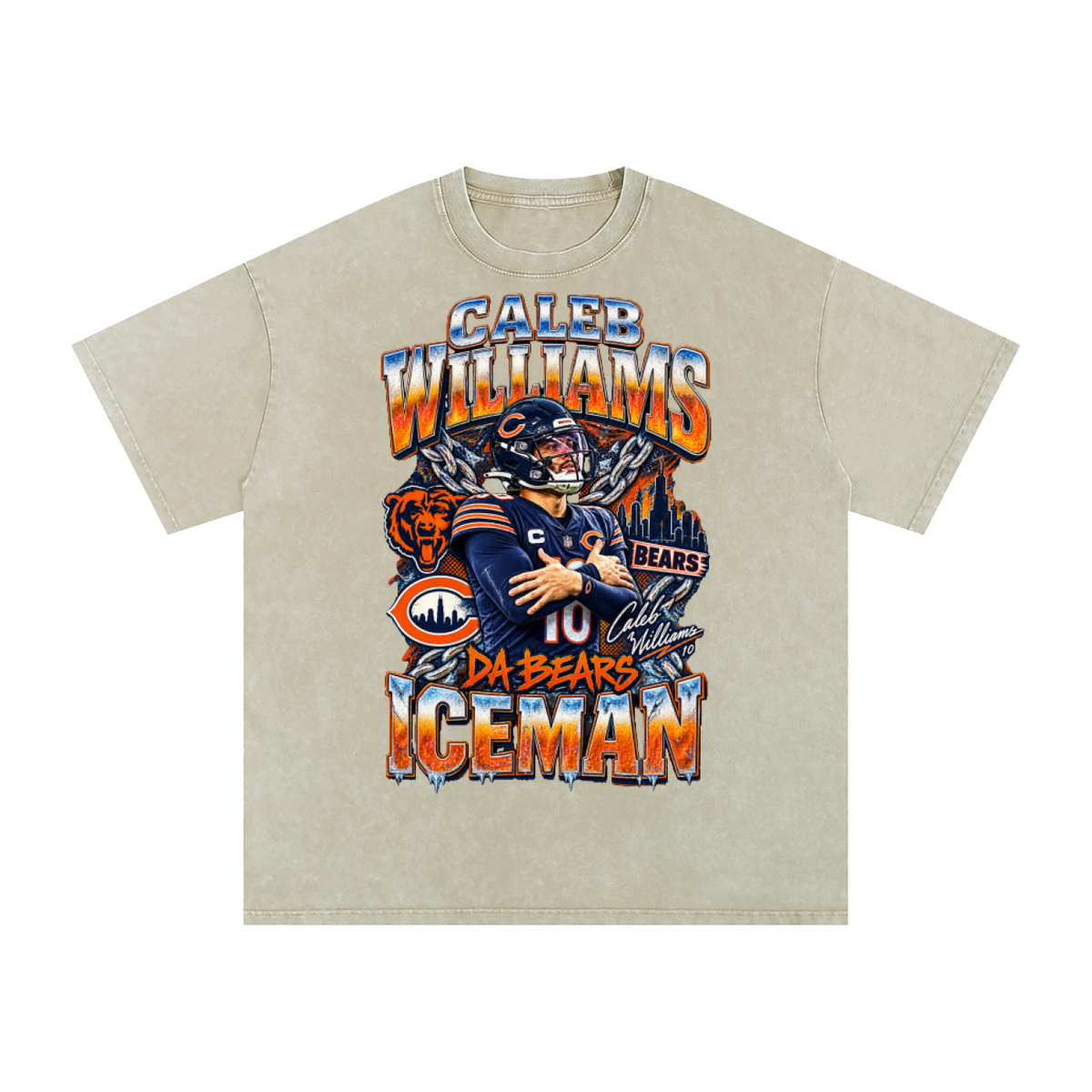 Caleb Williams Iceman Snow Wash Oversized Tee