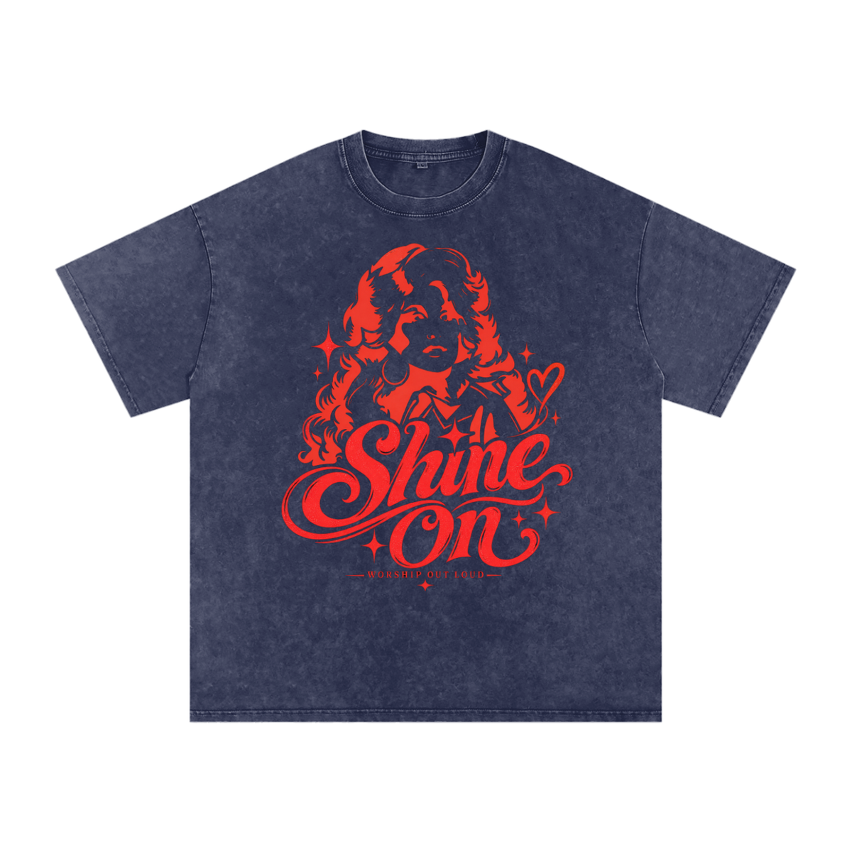Dolly Parton Shine On Snow Washed Oversized Cotton T-Shirt