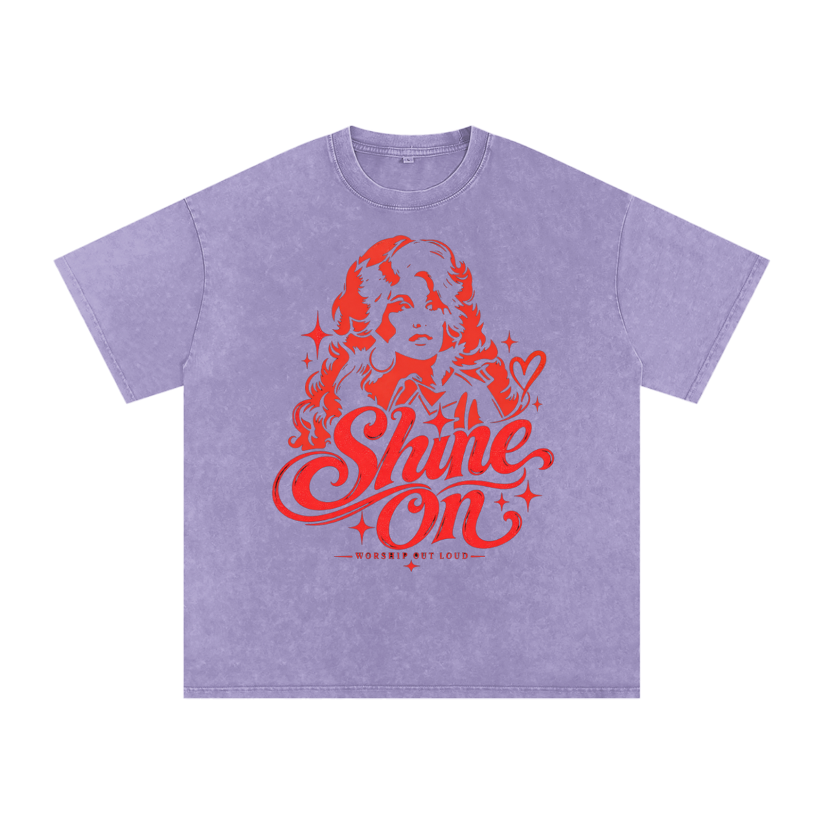 Dolly Parton Shine On Snow Washed Oversized Cotton T-Shirt