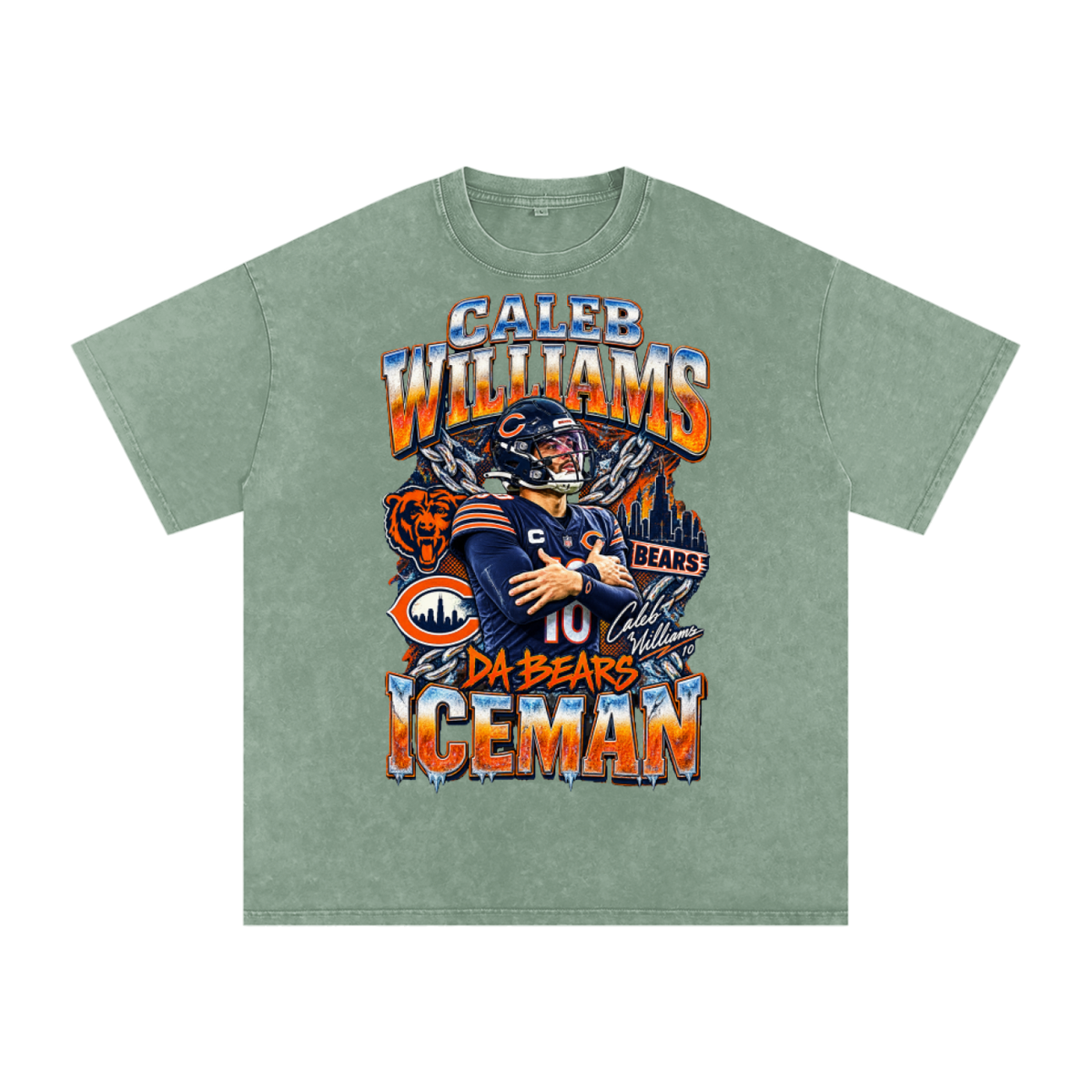 Caleb Williams Iceman Snow Wash Oversized Tee