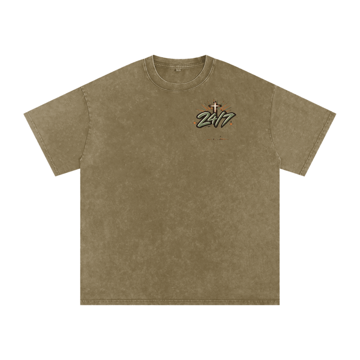 Snow Washed Oversized Cotton T-Shirt